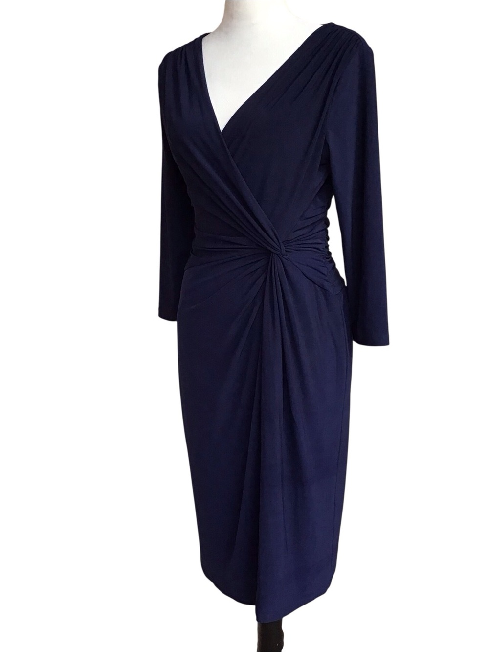 Lauren Ralph Lauren Blue Twist Front Dress - Picture 3 of 5